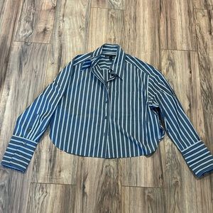 Banana Republic Cropped Boxy Button Up
